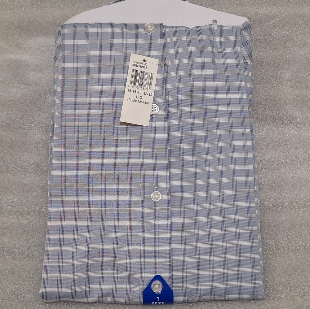 Kenneth Cole Reaction Men's Gray Checkered Dress Shirt - Picture 2 of 4